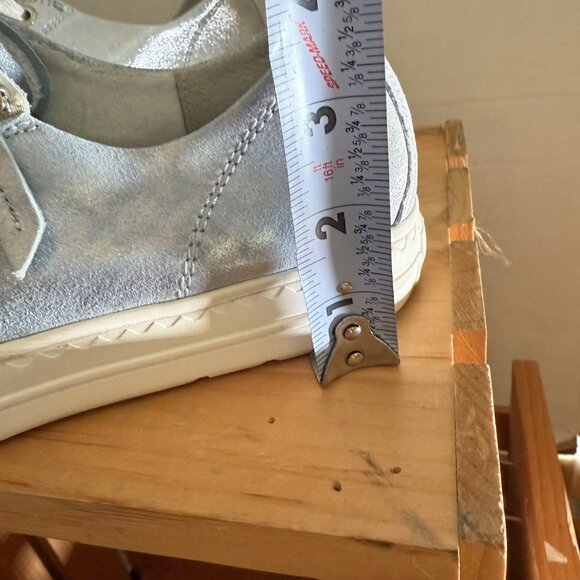 Paul Green Size 7 Womens Tamara Mineral Antic Bluish Gray Metallic Sneaker - Picture 8 of 16